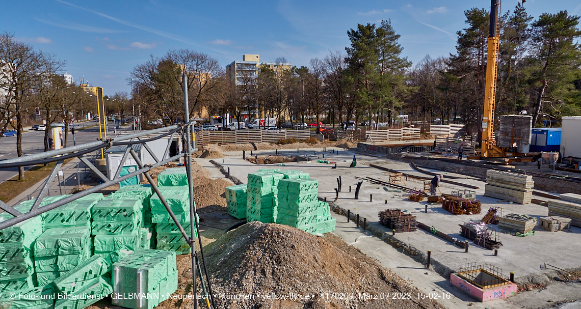 07.03.2023 - Baustelle an der Quiddestraße Haus für Kinder in Neuperlach